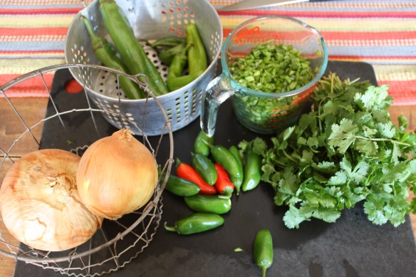 got peppers, got onions, got cilantro . . . .